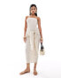 ASOS DESIGN textured bandeau tie maxi dress in stone