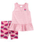 Фото #3 товара Kid 2-Piece Watermelon Top & Bike Short Set 4