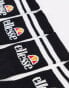 ellesse 3 pack logo crew socks in black