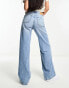 Фото #4 товара Pull&Bear high rise wide leg jean in medium blue