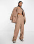 Something New X Naomi Anwer tailored wide leg trouser co-ord in beige Бежевый, 32 - фото #1