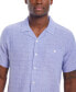 Фото #4 товара Men's Short Sleeve Linen Cotton Grid Dobby Shirt