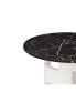 Modern Round Dining Table with Marble Top, Black/White