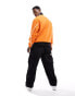 Фото #4 товара ASOS DESIGN oversized half zip sweatshirt with seam detail in orange polar fleece