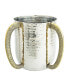 Фото #1 товара Clasic Touch Stainless Steel Hammered Wash Cup with Gold Embossed Handles