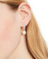 Фото #3 товара Silver-Tone Cubic Zirconia & Imitation Pearl Drop Earrings