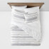 Фото #2 товара King Cotton Woven Stripe Comforter & Sham Set White/Navy - Threshold