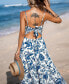 Women's Floral Sweetheart Twist & Keyhole Maxi Beach Dress