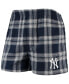 Men's Navy, Gray New York Yankees Takeaway Flannel Boxers