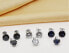 Original silver jewelry set with zircons SET232WB (earrings, pendant)