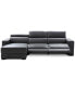 Фото #2 товара Nevio 115" 3-pc Leather Sectional Sofa with Chaise, 2 Power Recliners and Articulating Headrests, Created for Macy's