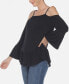 ფოტო #3 პროდუქტის Women's Cold Shoulder Ruffle Sleeve Top