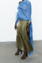 Фото #4 товара Плиссированная юбка из сатина ZARA
