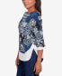 Фото #3 товара Women's Downtown Vibe Floral Flutter Sleeve Top with Woven Trim