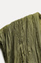 Фото #12 товара Платье из жатой ткани с поясом — zw collection ZARA