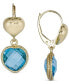 ფოტო #3 პროდუქტის Swiss Blue Topaz Heart Drop Earrings (9 ct. t.w.) in 14k Gold-Plated Sterling Silver