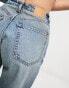 Weekday Resolute stretch high waist straight leg jeans in seventeen blue