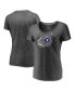 Women's Heather Charcoal Los Angeles Rams Super Bowl LVI Champions Ring Bling V-Neck T-shirt Черный, M - фото #2