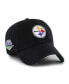 Фото #1 товара Men's Black Pittsburgh Steelers Sure Shot Franchise Fitted Hat