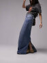 Фото #1 товара Topshop denim low rise y2k maxi skirt in mid blue