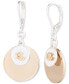 Two-Tone Logo Disc Drop Earrings