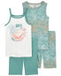 Фото #2 товара Kid 4-Piece Mermaid 100% Snug Fit Cotton Pajamas 4