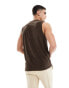 ASOS DESIGN standard fit vest in brown towelling