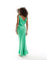 Фото #8 товара ASOS DESIGN satin square neck maxi dress with cowl back detail in Green