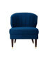 Cybele Velvet Channel Back Accent Chair with Nailhead Trim