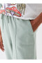 Фото #3 товара Брюки для женщин LC WAIKIKI Белые Прямые льняные брюки с эластичным поясом