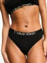 Calvin Klein Future Shift high waist thong with contrast logo waistband in black