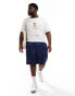 Фото #3 товара Polo Ralph Lauren Big &Tall Prepsters all over retro sports logo twill chino shorts classic fit in navy