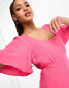 Фото #6 товара Nobody's Child Dee Dee linen blend midi dress in pink