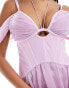 Фото #2 товара ASOS DESIGN chiffon mini dress with satin corset detail in lilac