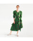 ფოტო #1 პროდუქტის Green Garden Cotton Silk Wrap Dress
