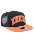 ფოტო #1 პროდუქტის Men's Black/Orange New York Knicks Throwback Team Arch Golfer Snapback Hat