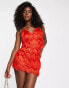 Фото #8 товара Miss Selfridge ombre fringe dress in red