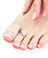 ფოტო #2 პროდუქტის Cubic Zirconia Heart 18K Rose Gold and Gold Over Silver, Sterling Silver Toe Ring