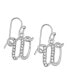 Silver Tone Crystal Initial Wire Earring