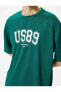 Фото #3 товара 4sam10043nk 814 Yeşil Erkek Polyester Jersey Kısa Kollu T-shirt