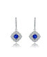 ფოტო #3 პროდუქტის Sterling Silver White Gold Plated Round Cubic Zirconia Petal Flower Style Earrings