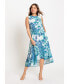 ფოტო #7 პროდუქტის Women's Sleeveless Water Print Tiered High-Low Dress