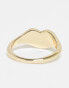 Pieces Curve 18k plated heart signet ring in gold