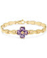 Amethyst Flower Cluster Stampato Link Bracelet (5-1/5 ct. t.w.) in 14k Gold-Plated Sterling Silver (Also in Citrine)