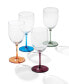 Фото #2 товара Bottoms Up Color Bottom Wine Glasses, Set of 4