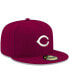 ფოტო #4 პროდუქტის Men's Cardinal Cincinnati Reds Logo White 59FIFTY Fitted Hat