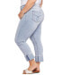 ფოტო #3 პროდუქტის Plus Size High Rise Slim Straight Cuff Jeans