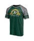 Фото #3 товара Men's Heather Green Oakland Athletics Utility Two-Stripe Raglan Tri-Blend T-shirt
