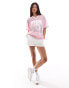 Фото #1 товара Miss Selfridge open mesh football t-shirt in pink