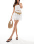 Iisla & Bird broderie layered tiered mini beach skirt in white